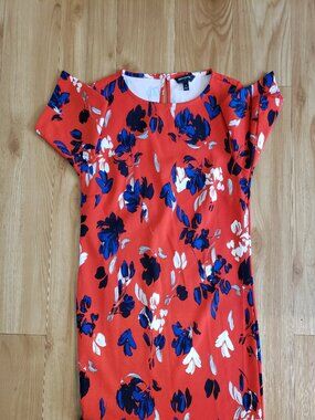 Banana Republic Red Floral Shift Dress - 0